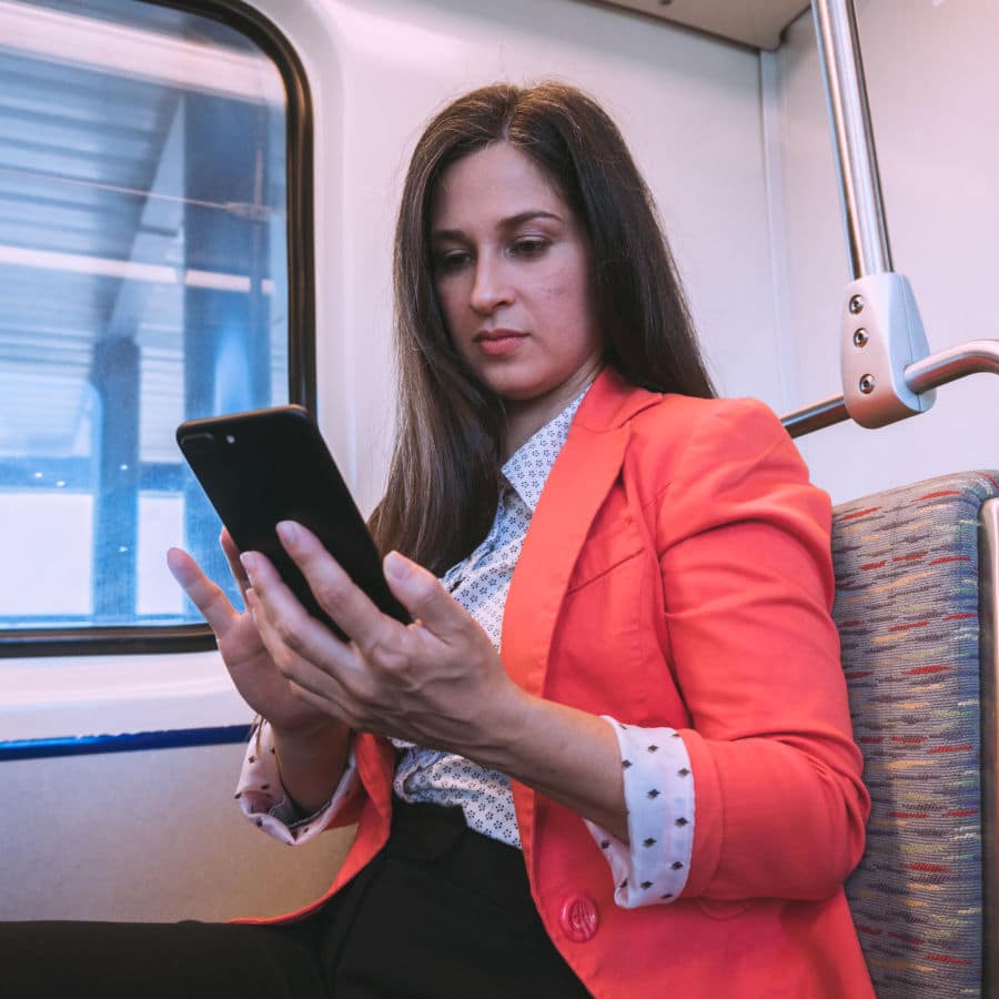 woman on her smartphone