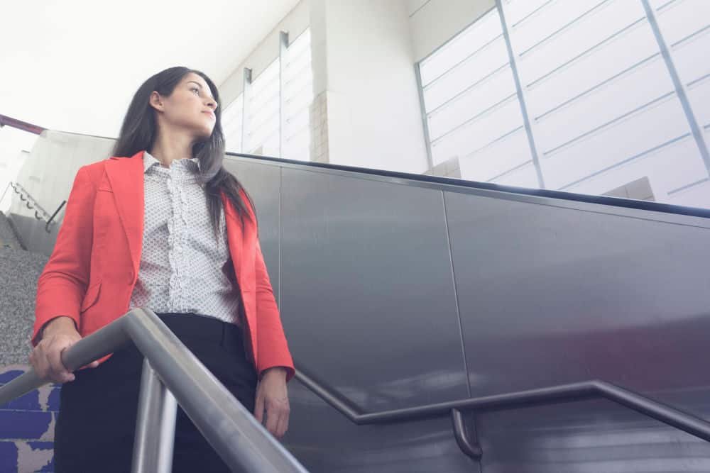 torres cpa employee walking down stairs
